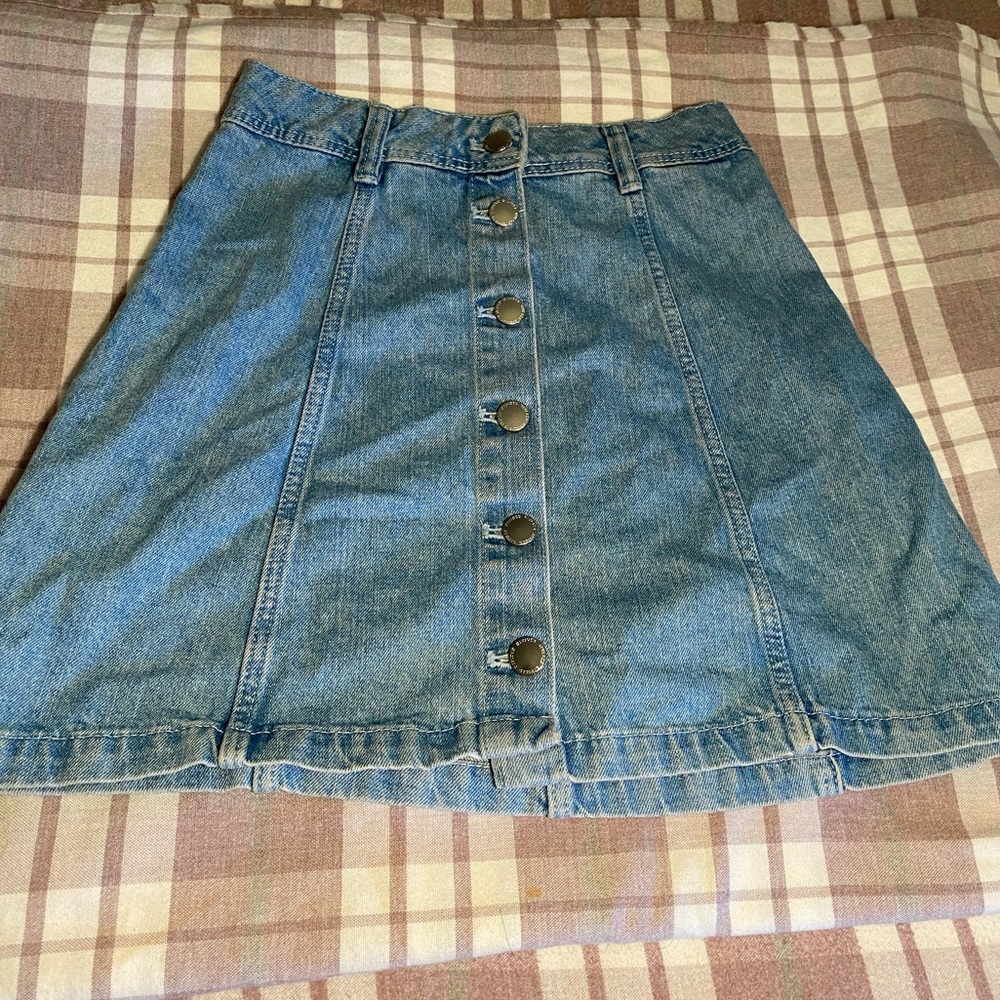 Button Down Jean Skirt